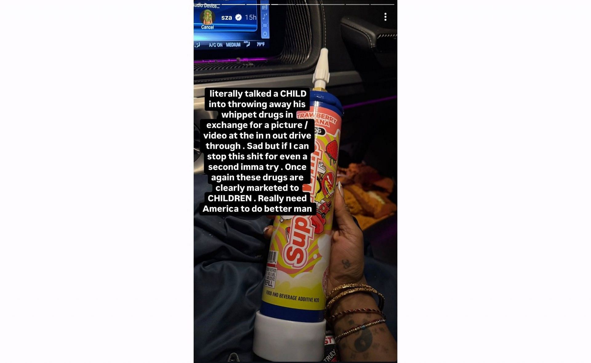 SZA's Instagram Story about whippets (Image via Instagram/@sza)